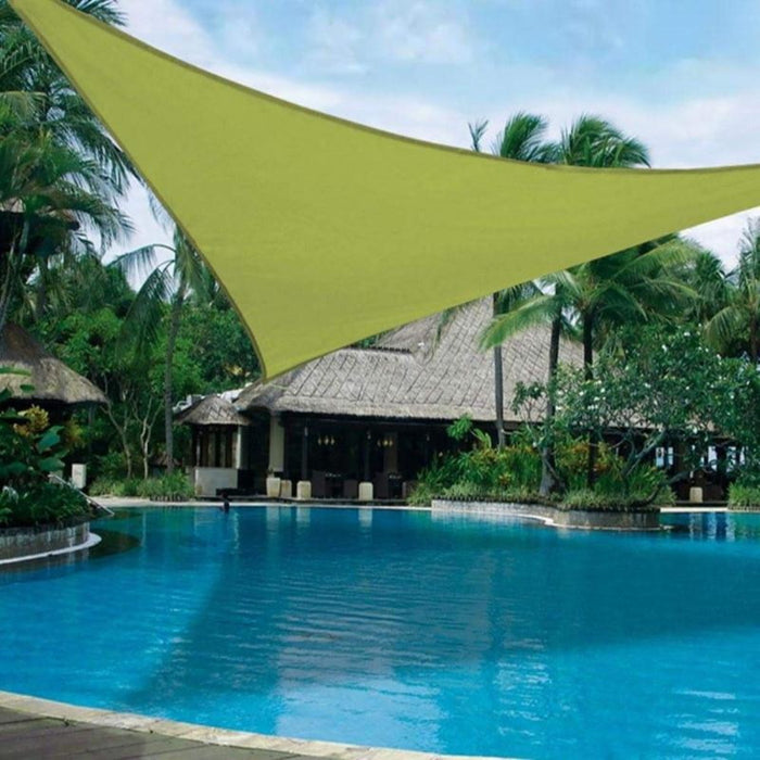 Waterproof Outdoor Canopy Shade Cover, 9ft x 9ft: lime green, black triangular outdoor shade sail/canopy, minimal modern styl