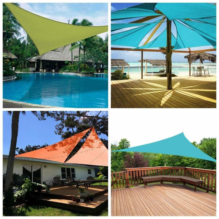 Waterproof Outdoor Canopy Shade Cover, 9ft x 9ft: lime green, black triangular outdoor shade sail/canopy, minimal modern styl