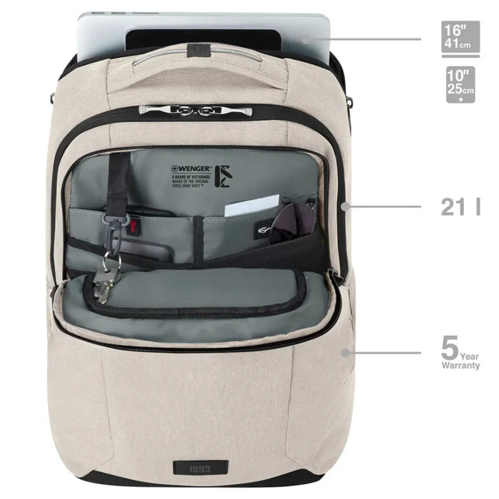 Wenger MX Professional 16’’ Laptop Backpack with Tablet Pocket - Sand