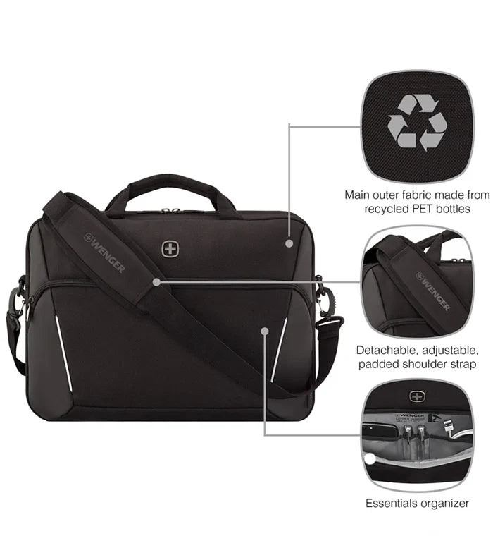 Wenger XE Compact 16’’ Laptop Briefcase with Tablet Pocket - Black