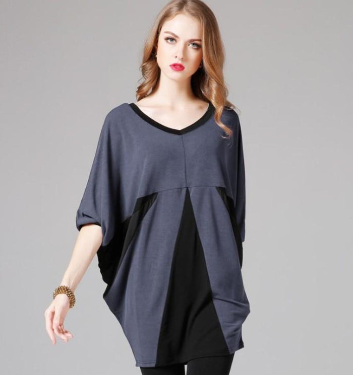 Wide Neck Batwing Top for Women: black long-sleeve top, minimal style