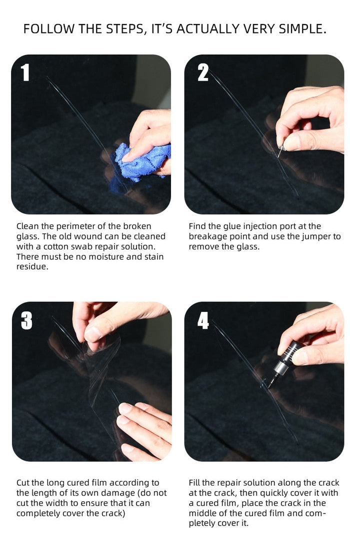 Windshield Repair Resin Kit with 5 Bottles for Auto Glass: black, silver car windshield crack repair, product advertisement s