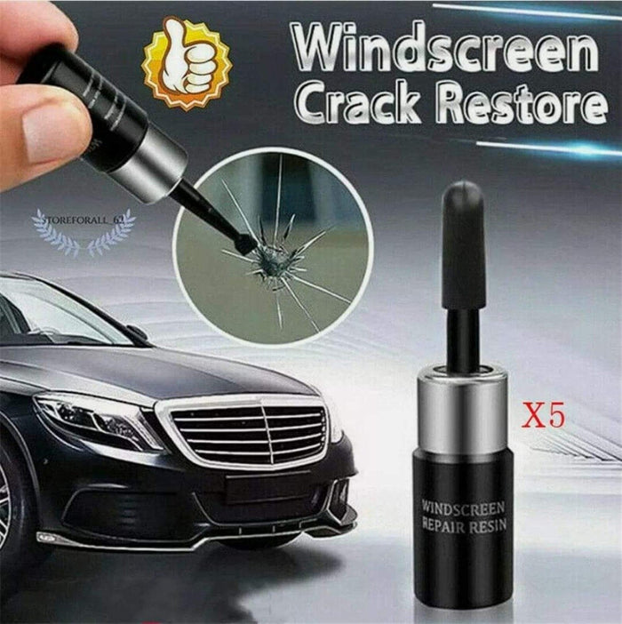Windshield Repair Resin Kit with 5 Bottles for Auto Glass: black, silver car windshield crack repair, product advertisement s