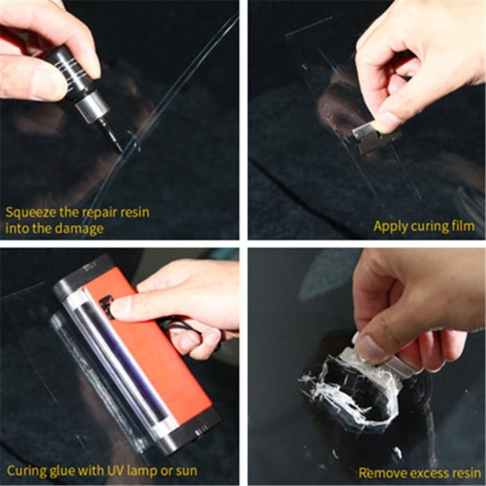 Windshield Repair Resin Kit with 5 Bottles for Auto Glass: black, silver car windshield crack repair, product advertisement s