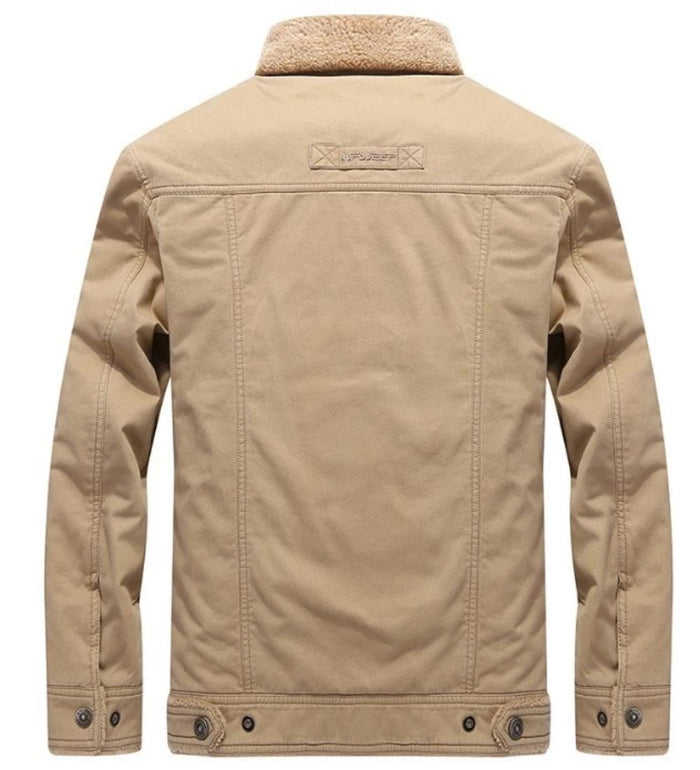 Winter Army Short Jacket for Men: beige, tan jacket, casual utility jacket style