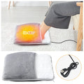Winter Foot Warmer with Plush and Soft Texture for Versatile Use: gray, white electric heating pad, minimal style