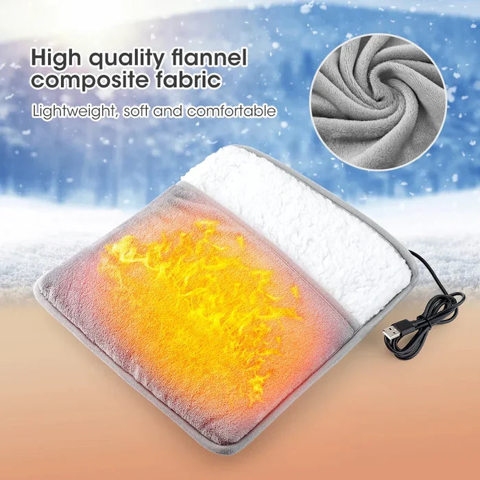 Winter Foot Warmer with Plush and Soft Texture for Versatile Use: gray, white electric heating pad, minimal style