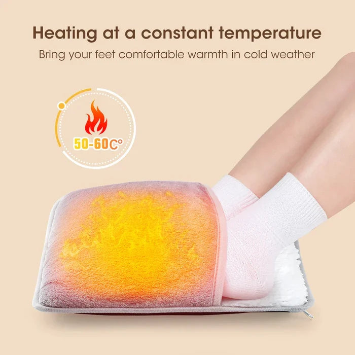 Winter Foot Warmer with Plush and Soft Texture for Versatile Use: gray, white electric heating pad, minimal style