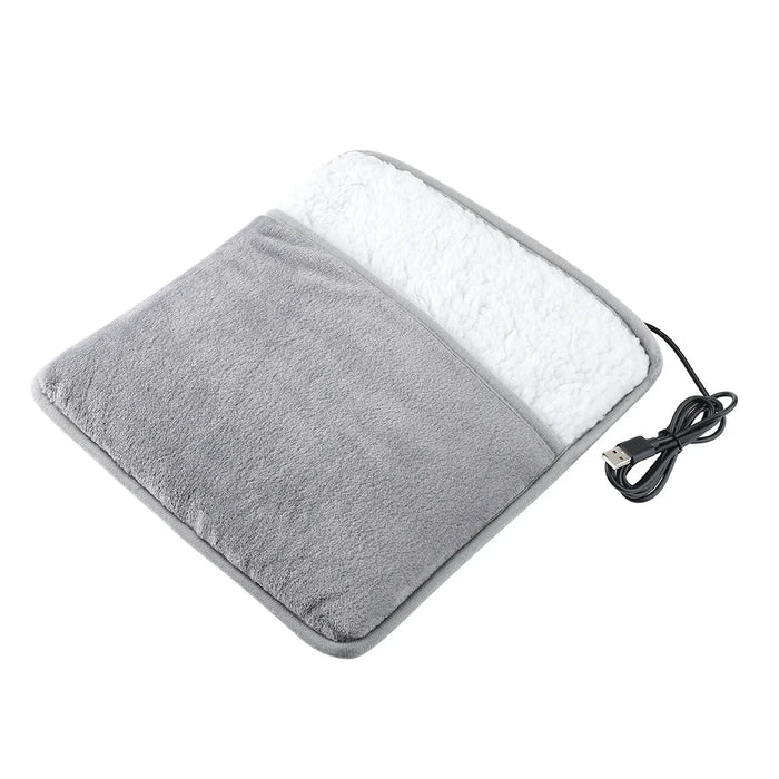 Winter Foot Warmer with Plush and Soft Texture for Versatile Use: gray, white electric heating pad, minimal style