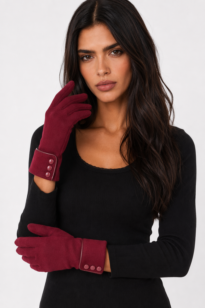 Winter Touch Screen Gloves for Women with Fleece Lining for Warmth Red