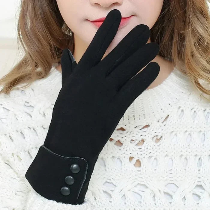 Winter Touch Screen Gloves for Women with Fleece Lining for Warmth: burgundy, deep red pair of gloves, minimal elegant style