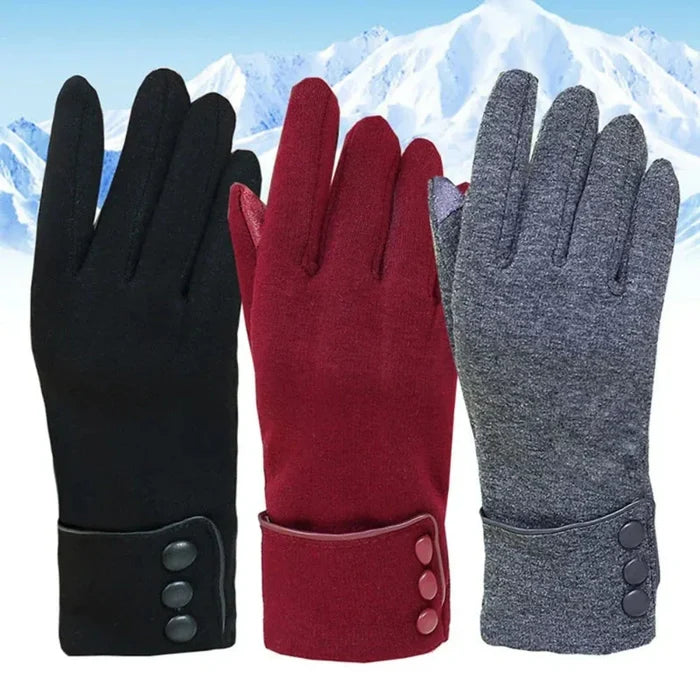Winter Touch Screen Gloves for Women with Fleece Lining for Warmth: burgundy, deep red pair of gloves, minimal elegant style