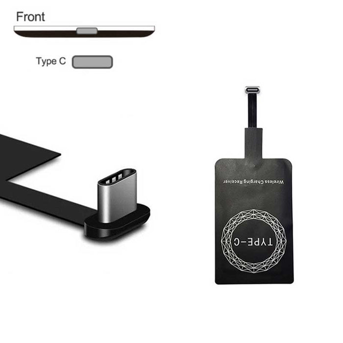 Wireless Charging Adapter for Universal Devices: white, black wireless charging receiver adapter for iPhone, minimal style