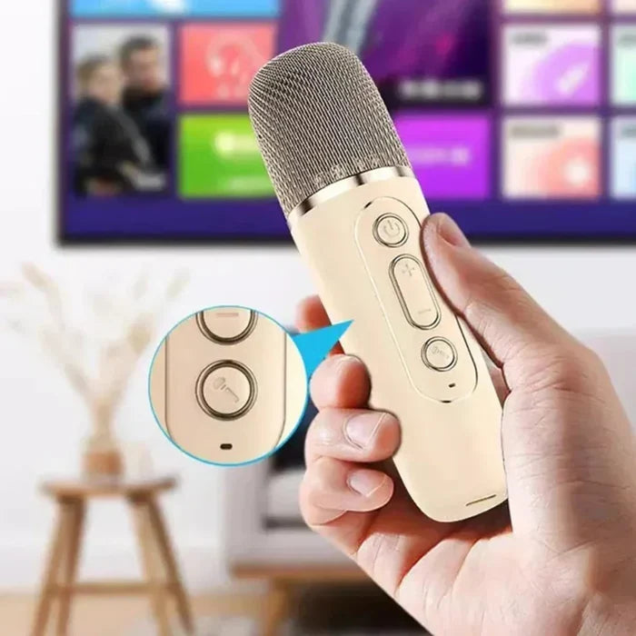 "" Wireless Mini Speaker with Dual Microphones and RGB Lighting: light blue, black portable Bluetooth speaker with two handhe