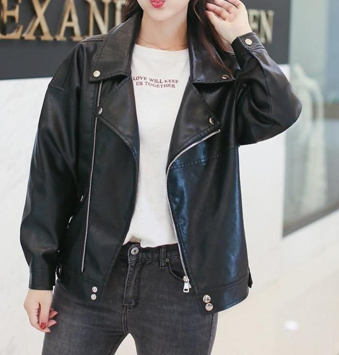 Women's Urban Moto Jacket: black, silver jacket, motorcycle/biker style