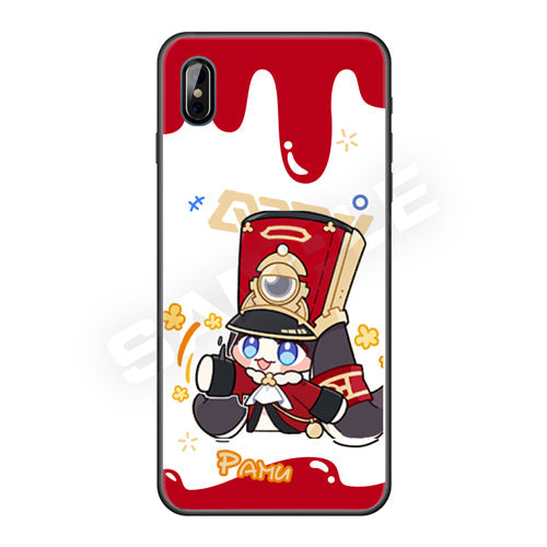 Wubbaboo Honkai Star Rail Phone Case: red, white cartoon firefighter character, kawaii cartoon style