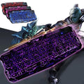 Z8V Wired 3 Backlight Ninja Dragons Gaming Keyboard with Ergonomics: black, purple fantasy warrior character artwork, gaming