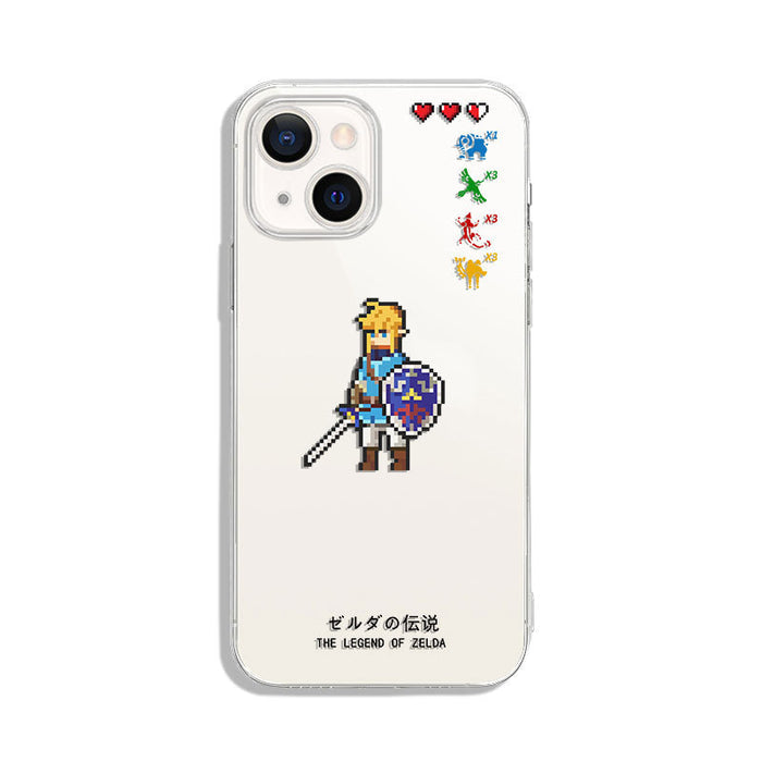 Zelda Breath of the Wild Phone Case: clear, white The Legend of Zelda character and game-themed pixel art, retro pixel art, v