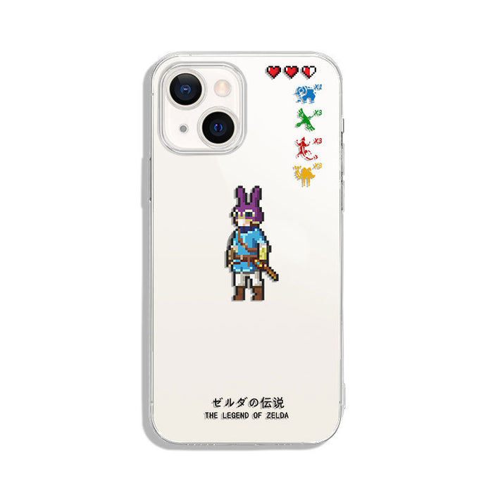Zelda Breath of the Wild Phone Case: clear, white The Legend of Zelda character and game-themed pixel art, retro pixel art, v