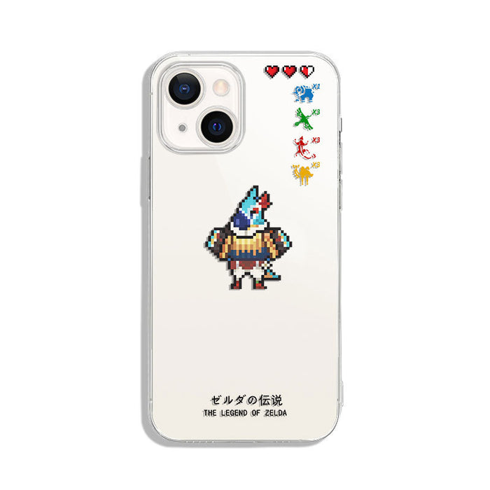 Zelda Breath of the Wild Phone Case: clear, white The Legend of Zelda character and game-themed pixel art, retro pixel art, v