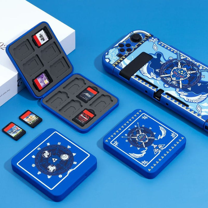 Zelda Joystick Caps, Tears of Kingdom: gray, blue cell-like biological imagery, cartoon style