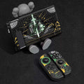 Zelda Master Sword Switch Case: black, dark gray graphic design featuring a sword, spiderwebs, and abstract occult-style symb