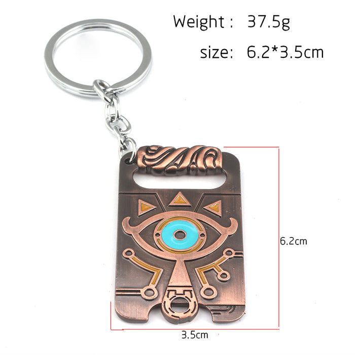 Zelda Sheikah Slate Keychain: Portable Adventure Symbol: antique copper, dark brown The Legend of Zelda Sheikah eye symbol, v