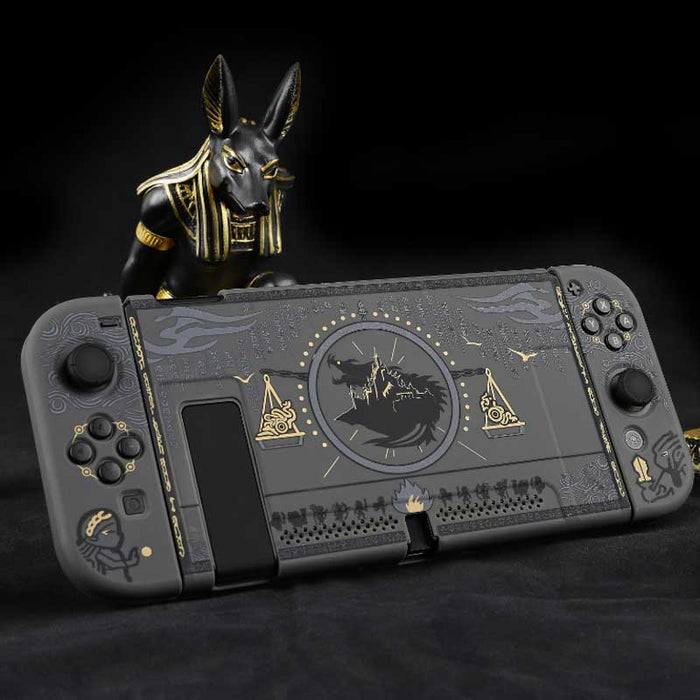 Zelda Switch Case: Dockable, Frosted, Precise: dark gray, black The Legend of Zelda: Hyrule Warriors theme, fantasy game-them